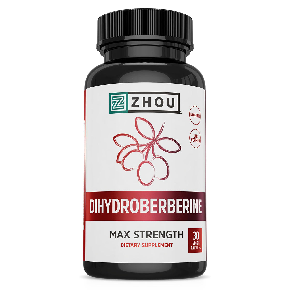 ZHOU Dihydroberberine bottle front highlights a clean design for daily wellness