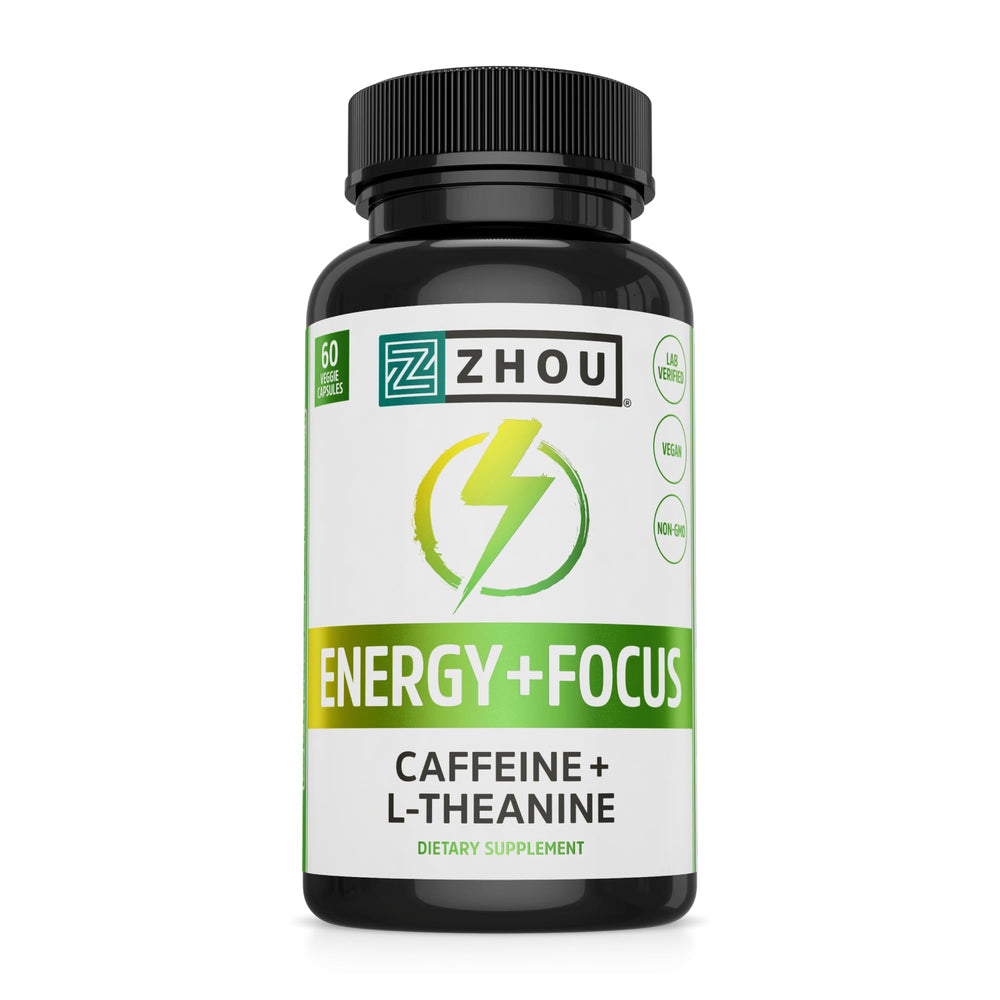 ZHOU Energy + Focus bottle front showing smooth energy and steady focus