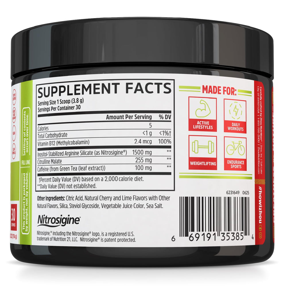 ZHOU Lite Up Xtra scoop dissolving in water for quick hydration and flavor release.