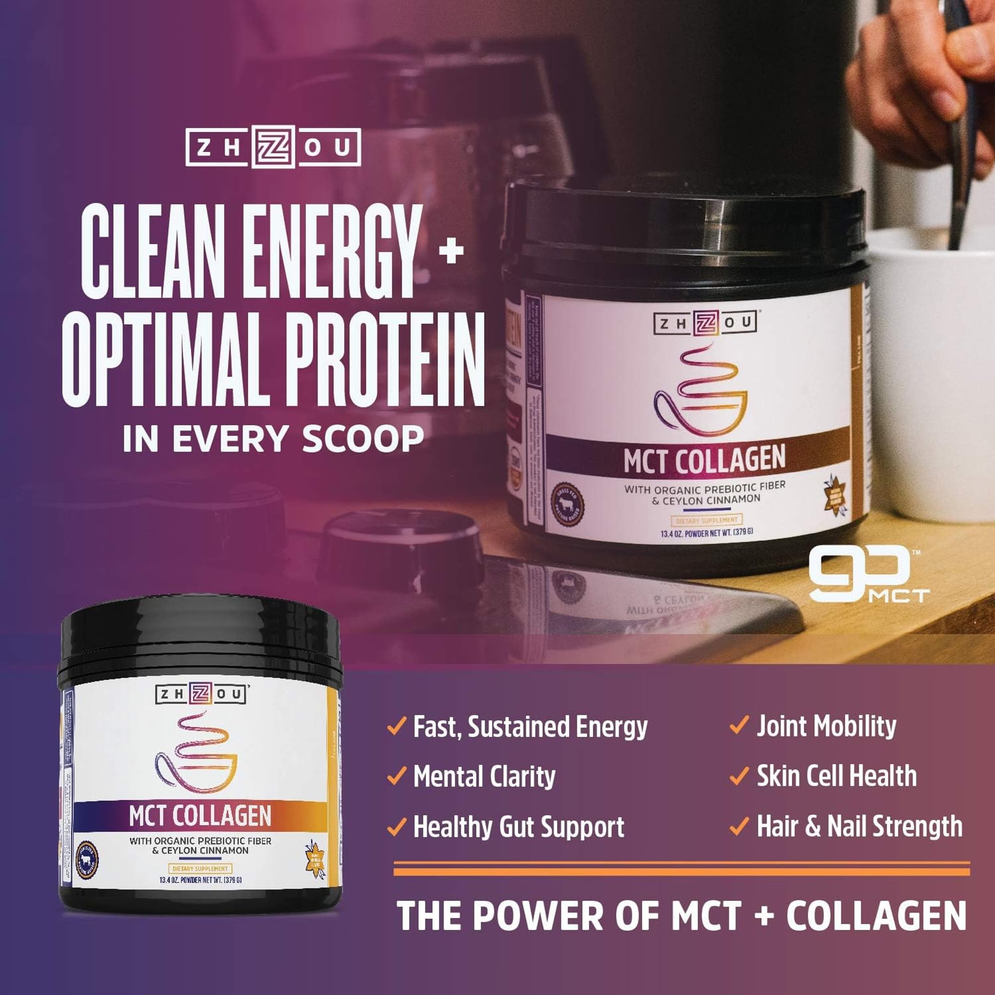 Vanilla-flavored collagen powder mixed in liquid for a smooth drink.