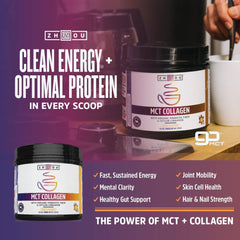 Vanilla-flavored collagen powder mixed in liquid for a smooth drink.