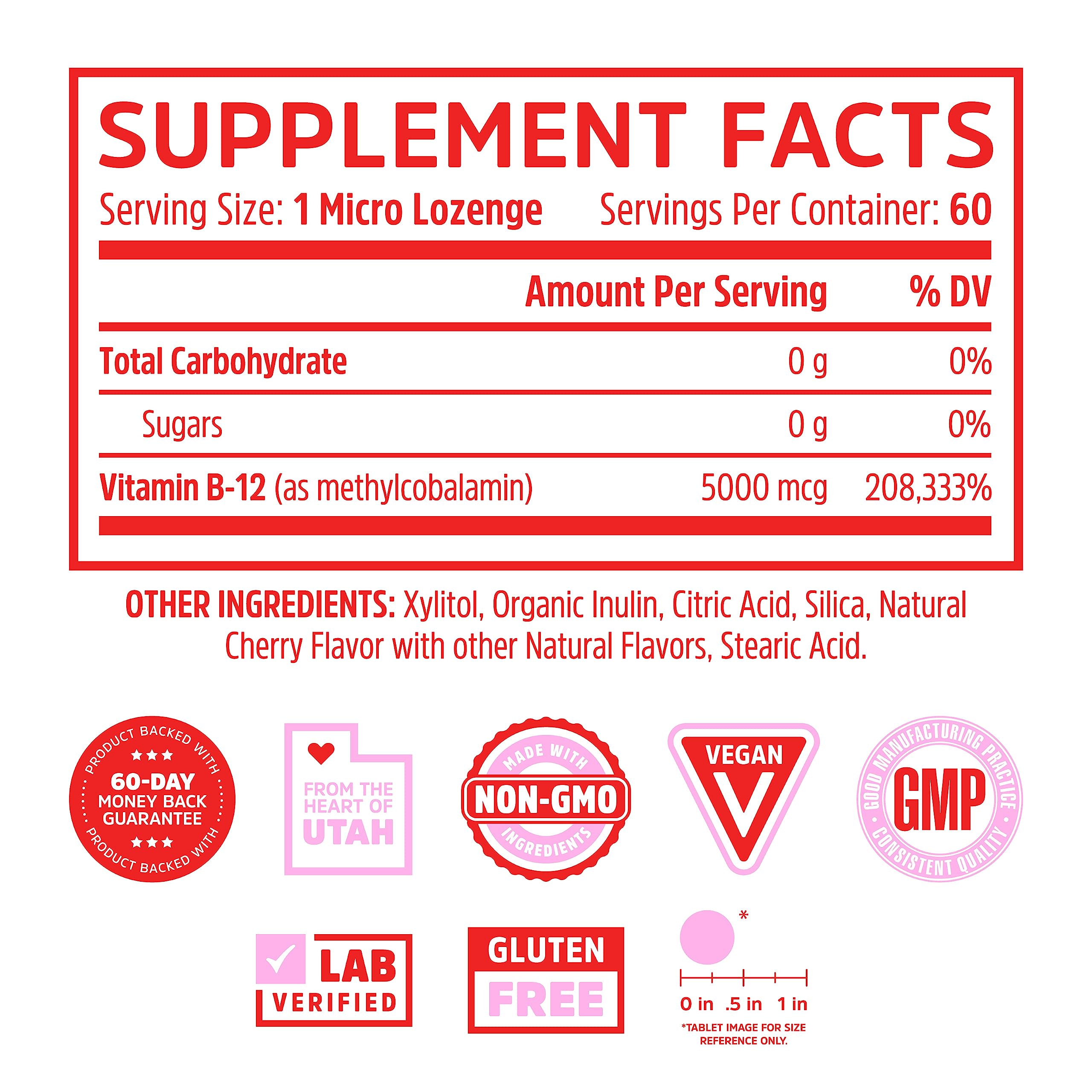 Zhou Methyl B12 sugar-free cherry lozenges offer convenient vegan dosing.