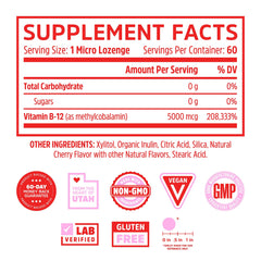 Zhou Methyl B12 sugar-free cherry lozenges offer convenient vegan dosing.