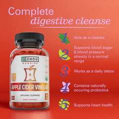Zhou Vegan ACV Gummies with raw cane sugar for a natural treat.
