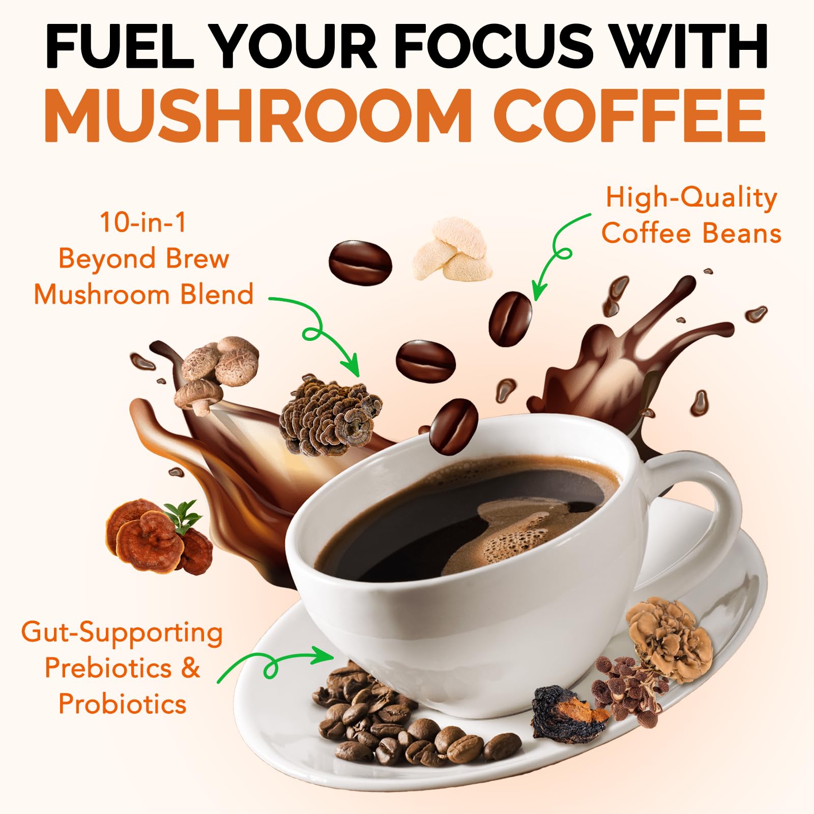 ZhuGuaCo iced mushroom coffee ready to serve, refreshing and lower caffeine option