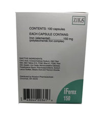 Ziks iFerex 150 iron capsule swallow—small, easy dosing.