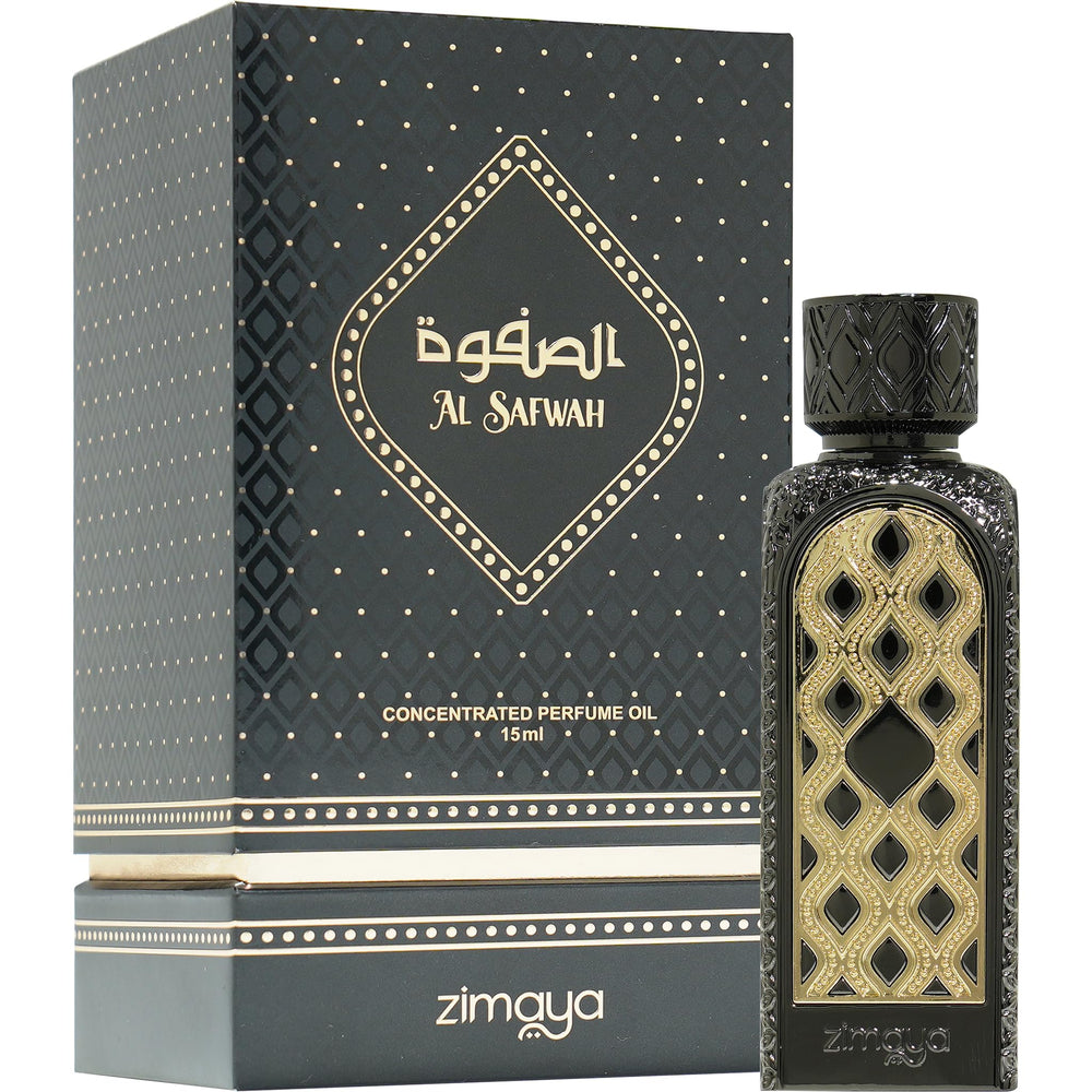 Zimaya Al Safwah core amber musk, luxurious base.