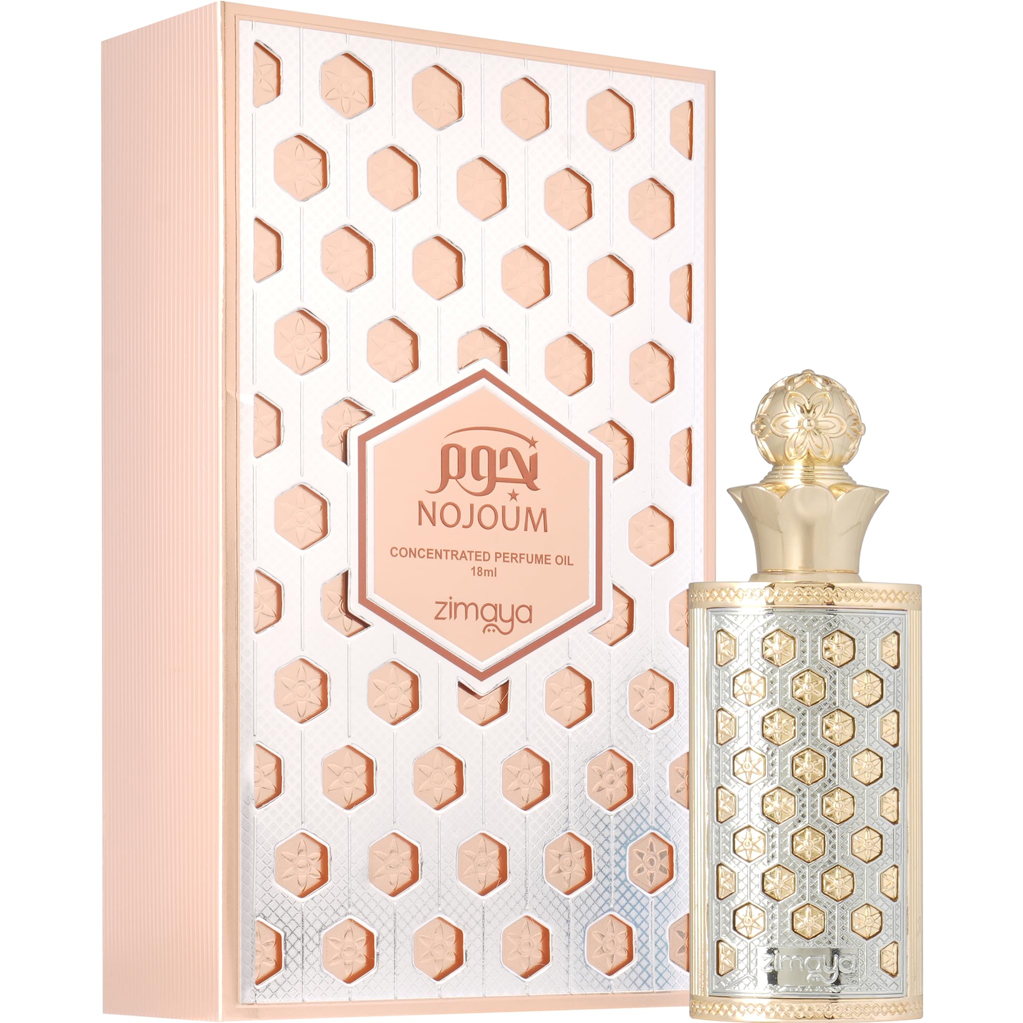 Zimaya Nojoum 18ml packaging detail, compact and gift-ready for on-the-go scent.