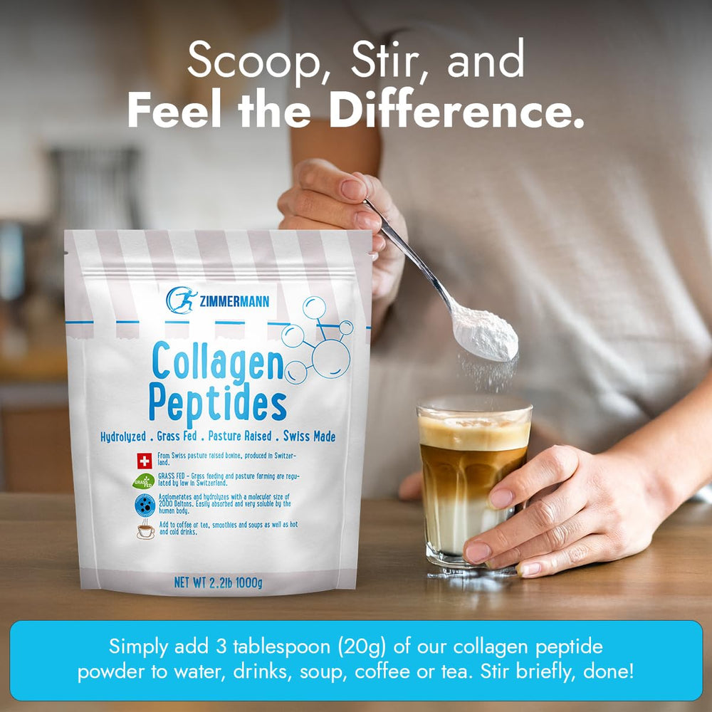 Zimmermann Collagen Peptides ingredients label noting hydrolyzed, bovine collagen