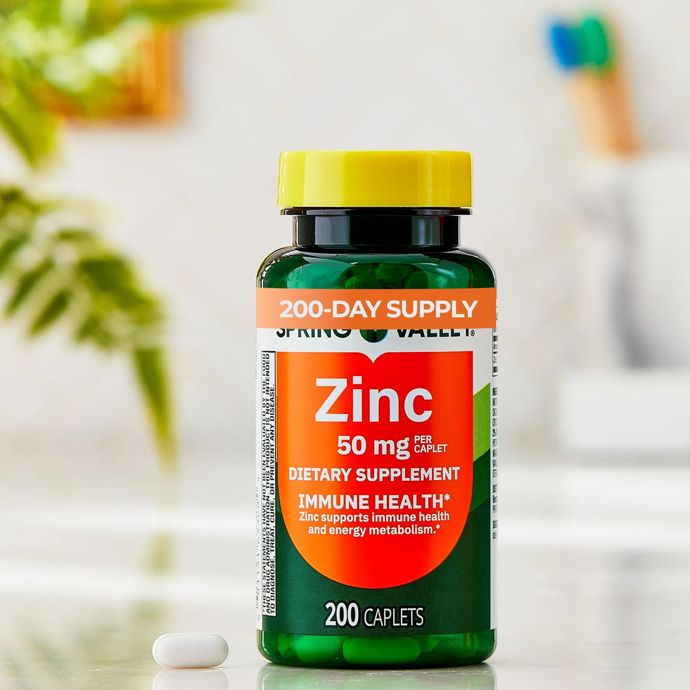 Zinc Caplets 50 mg daily dose with water
