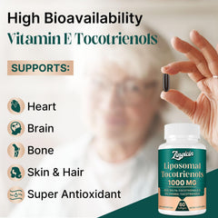 Zingicin vitamin E tocotrienols bottle label with clear ingredients and delivery method.