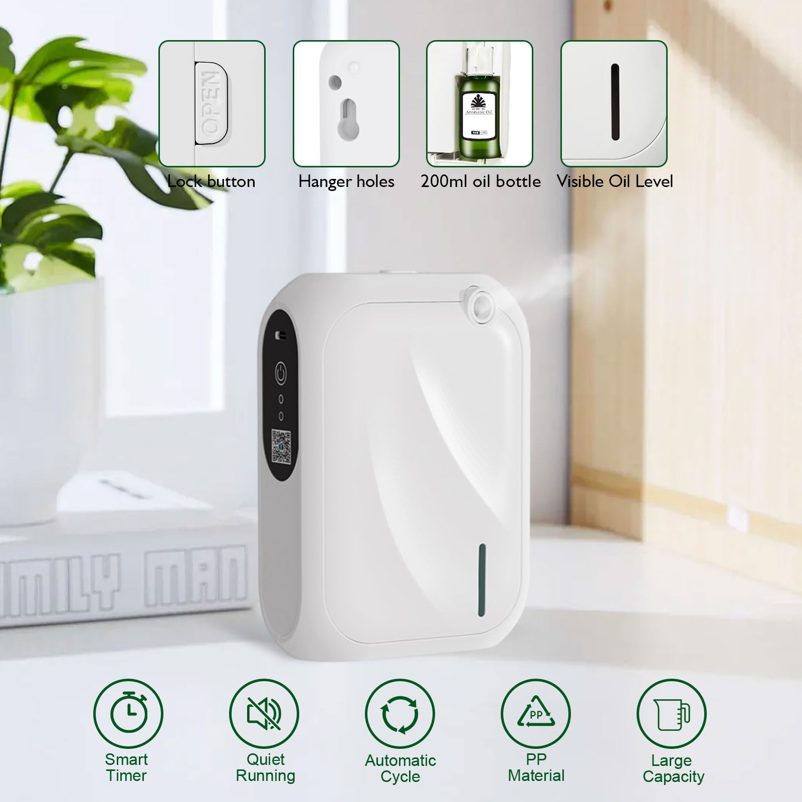 Zinyeme Scent Air Machine Bluetooth control allows quick fragrance tweaks from a phone.