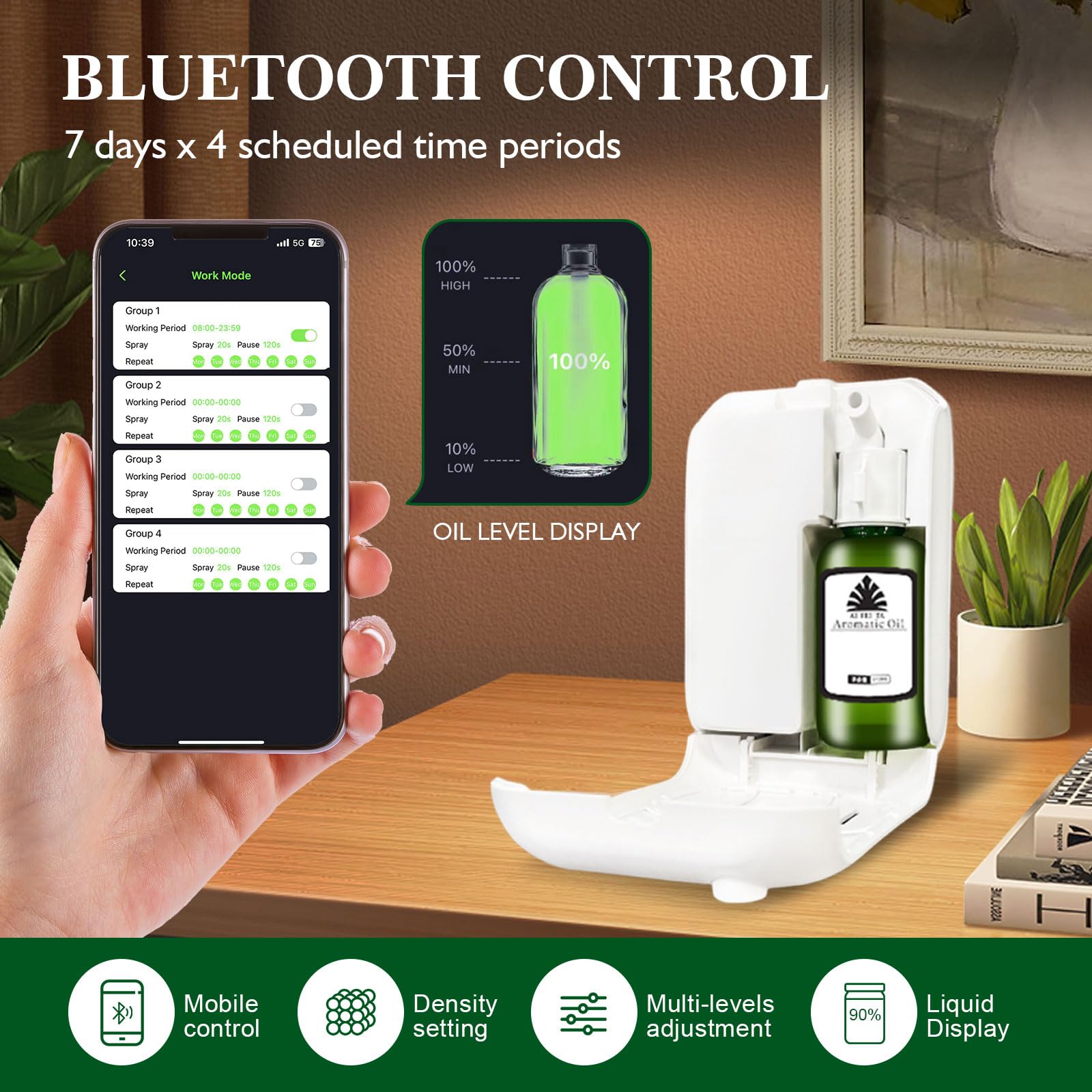 Zinyeme Scent Air Machine covers up to 1000 sq ft for larger spaces.