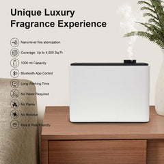 Reservoir highlights 1000ml capacity for long-lasting fragrance across large spaces.