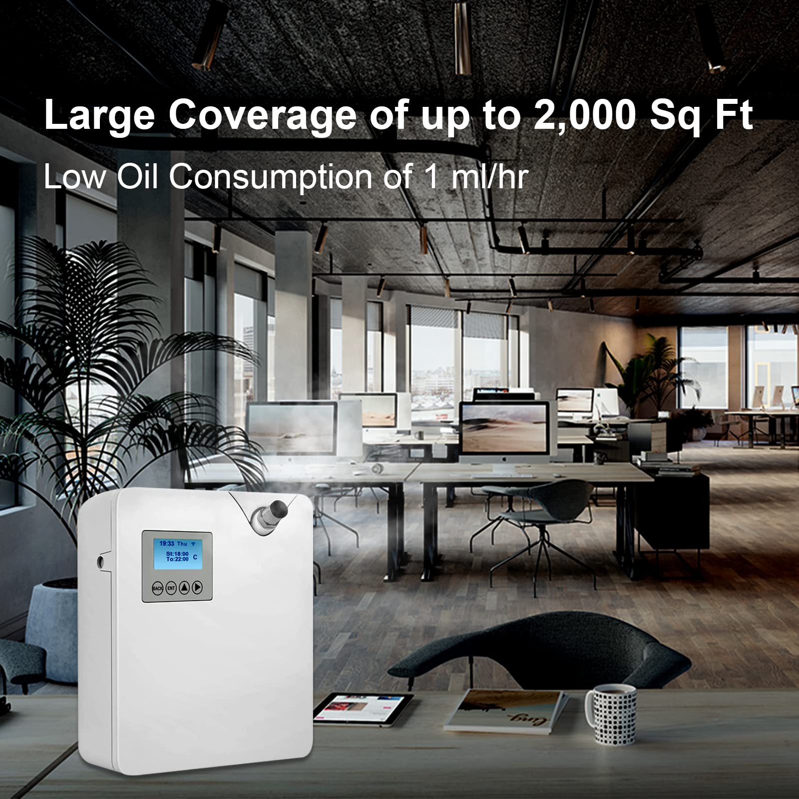 Zinyeme Scent Air Machine waterless diffusion delivers aroma without water mess.