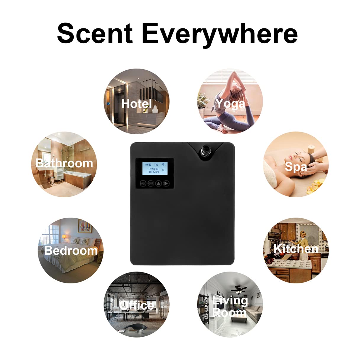 Zinyeme Smart Scent Air Machine 300ml oil capacity indicating long-lasting operation
