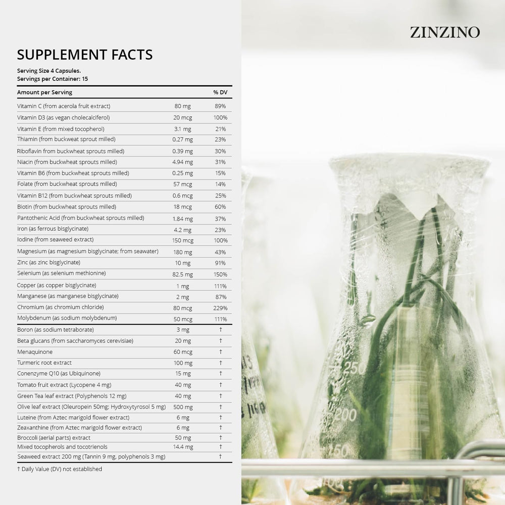 Zinzino Xtend+ capsules close-up, easy-to-swallow capsules for steady energy.