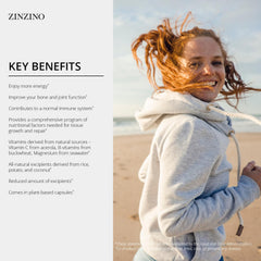 Zinzino Xtend+ vegan capsules emphasize plant-based excipients from rice and coconut.