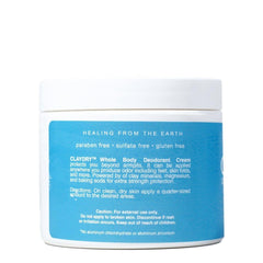 Zion Health clay dry deodorant open-jar reveals mineral-rich formula suitable for sensitive skin.