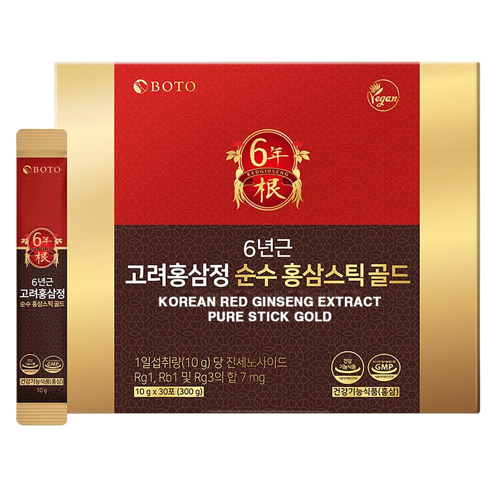 ZIOSTAND BOTO box showing premium six-year red ginseng for daily vitality.