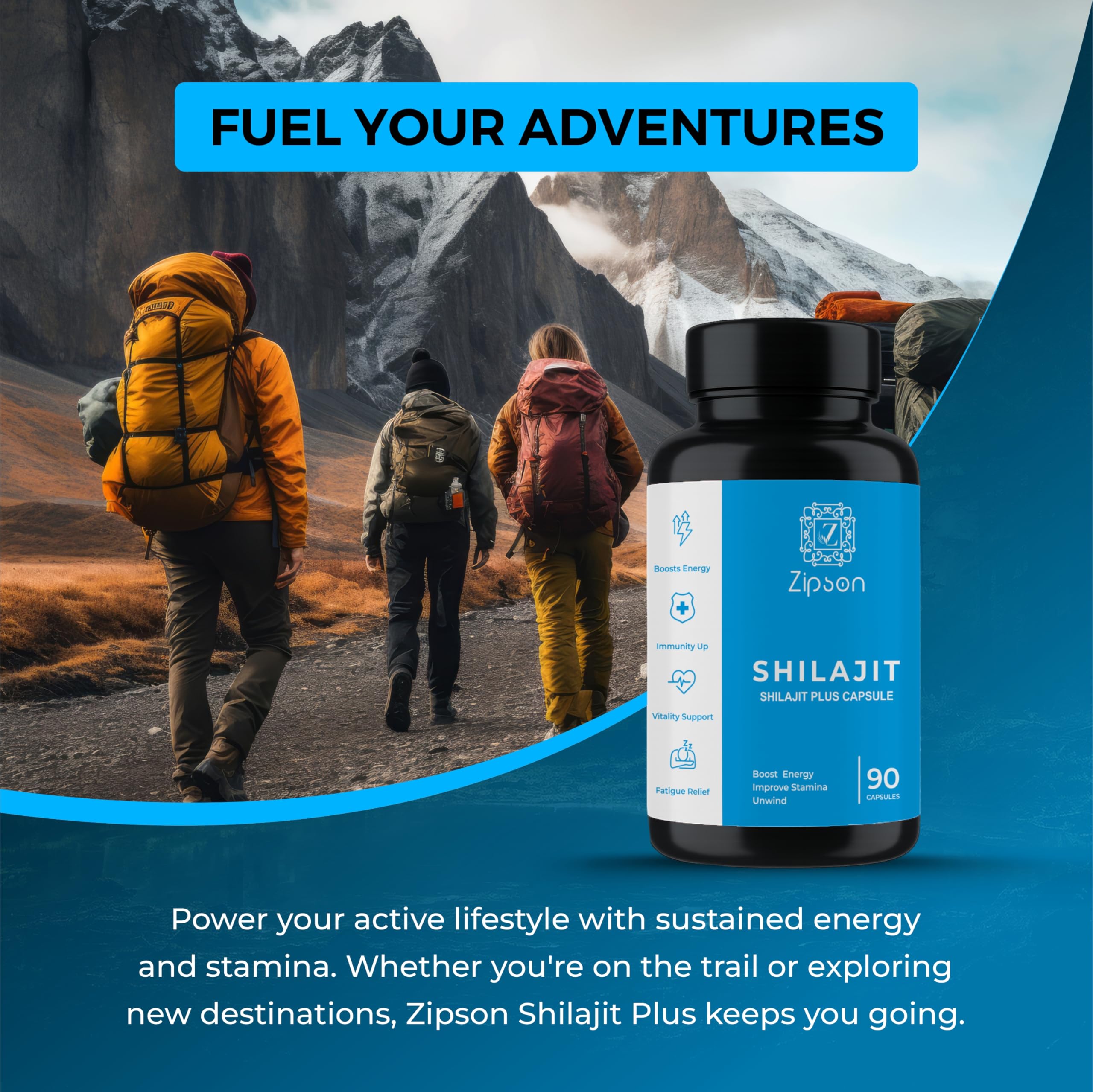 ZIPSON Shilajit with L-Arginine blend supports daily endurance.