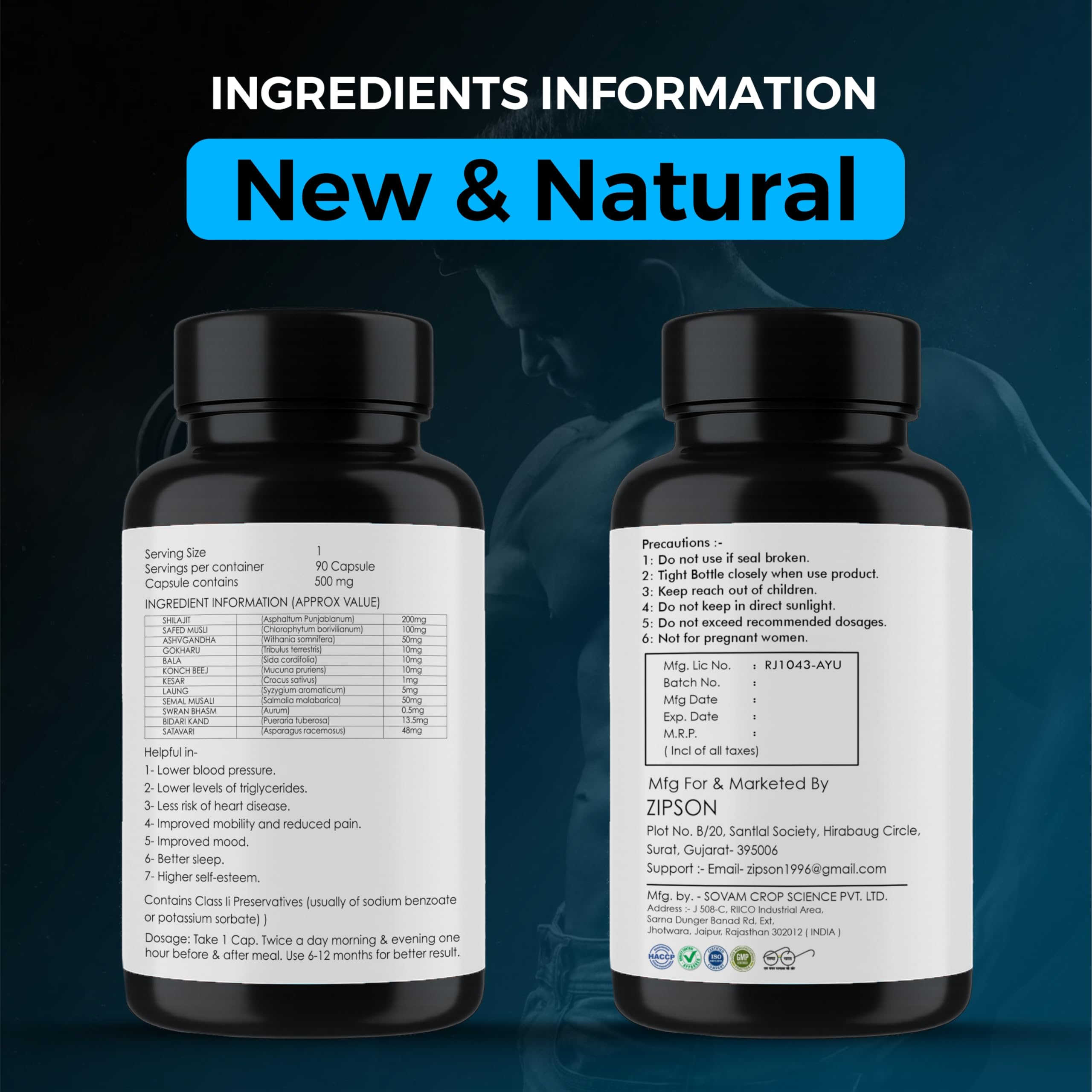 ZIPSON Shilajit product on clean, modern wellness packaging backdrop.