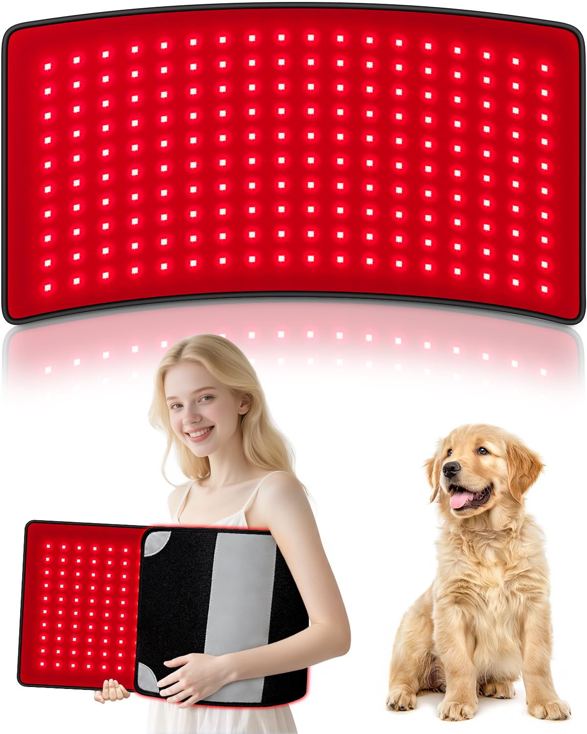 Ziptly Red Light Therapy Mat 24x12 front view for wide coverage and comfort