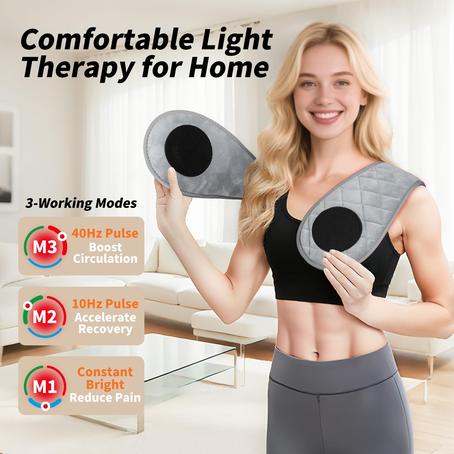 Ziptly soft fabric surface for comfortable at-home therapy sessions.