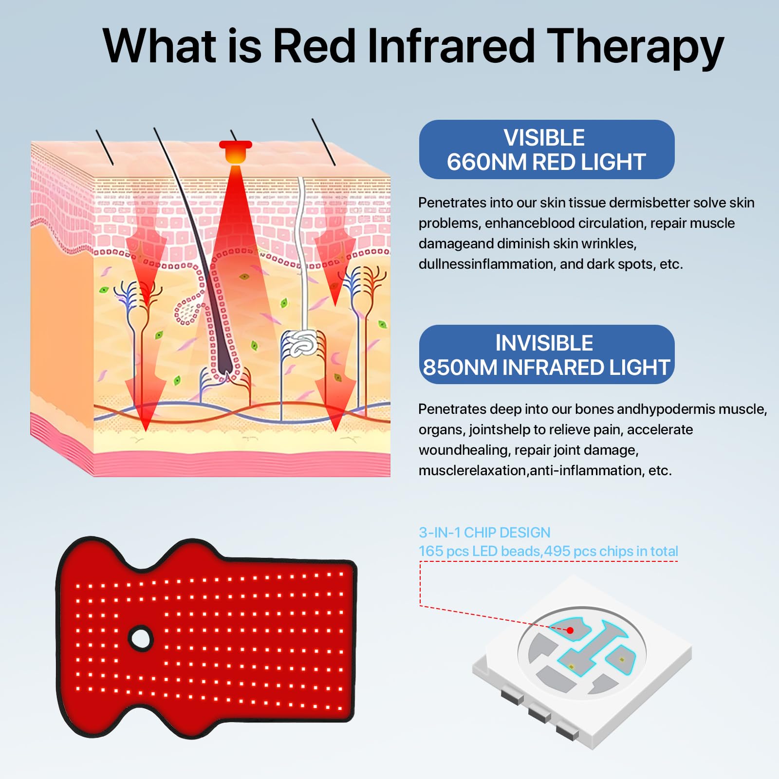 ZIROCTD foot pad with 850nm light promotes deep tissue recovery.