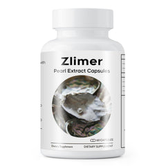 Zlimer Organic Pearl Powder Capsules bottle shows ocean-sourced purity for daily use.
