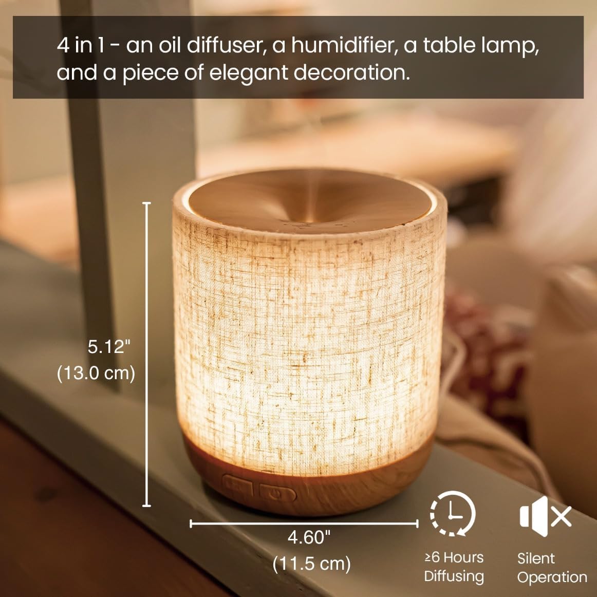 ZMARKRAFT diffuser night lamp with gentle LED glow