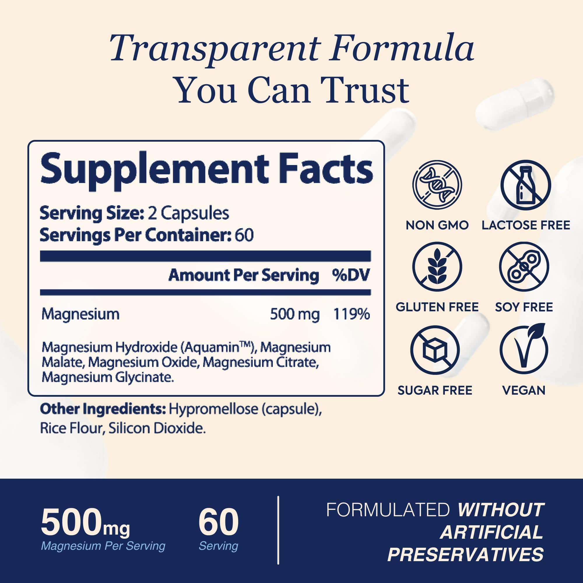 ZnS Health vegan, non-GMO label indicating purity.