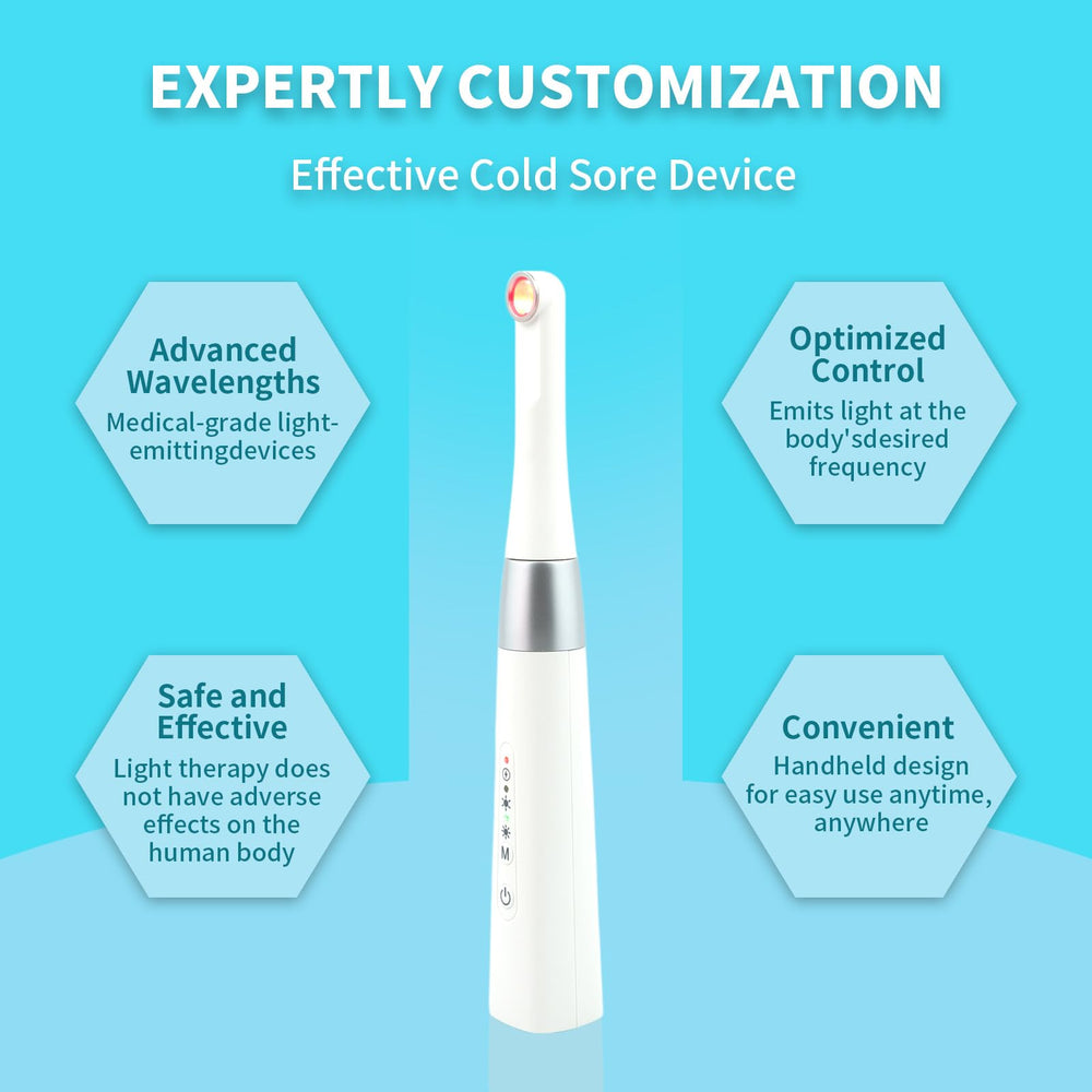Zobosin wand treats canker sores with precise light delivery.