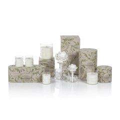 Zodax gift packaging in a botanical box makes the candle an attractive gift.