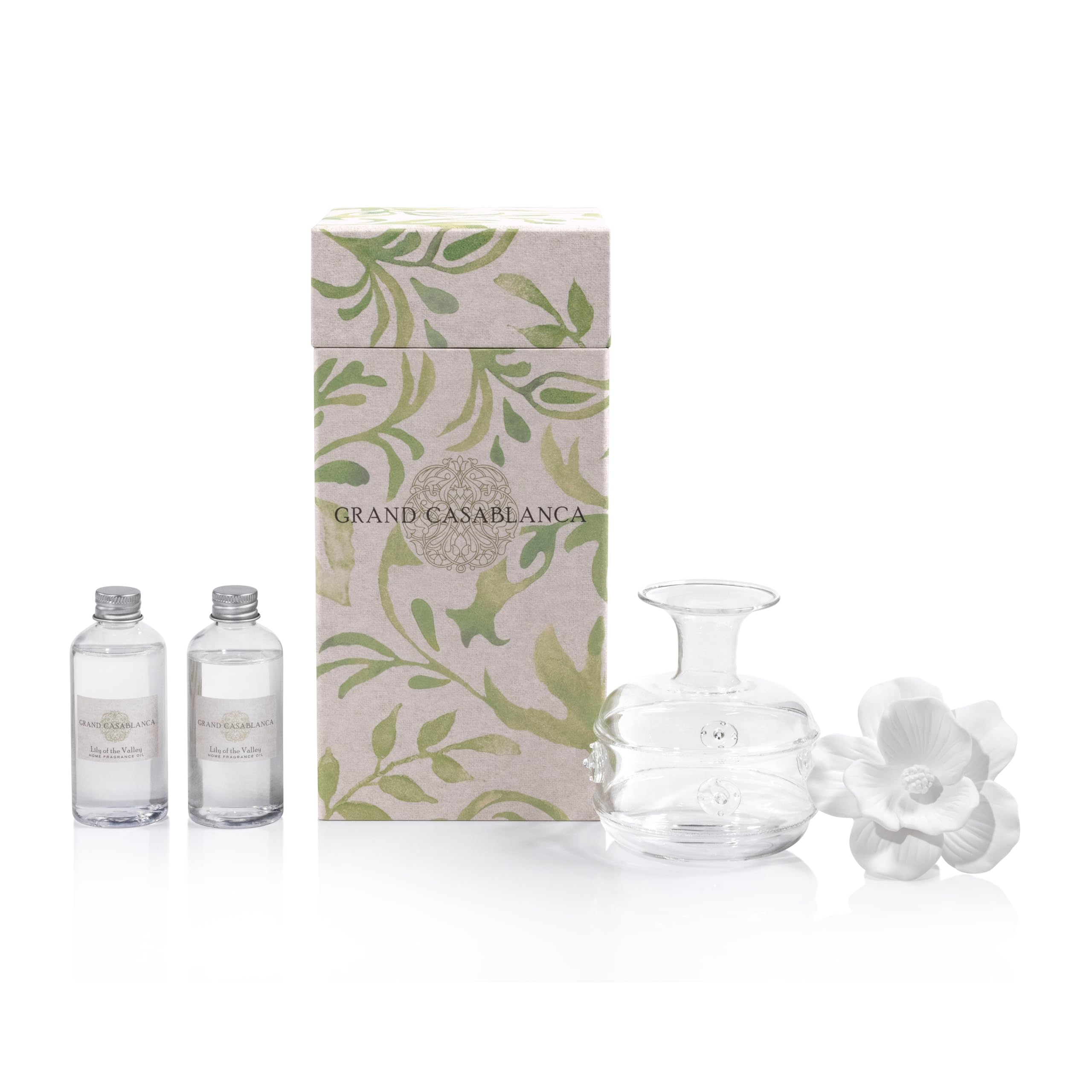 Zodax Grand Casablanca porcelain flower close-up highlights decorative diffuser design