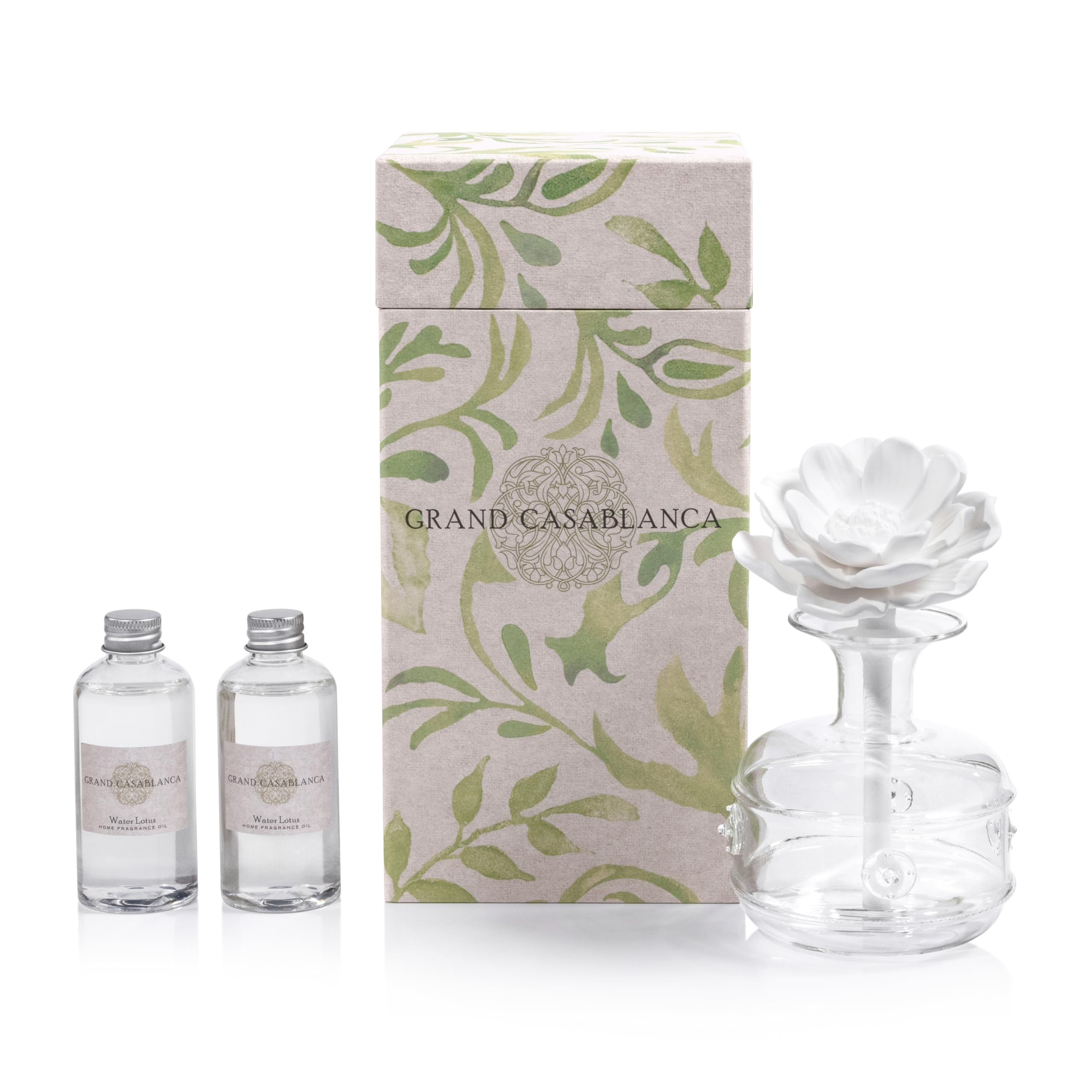 Zodax Grand Casablanca diffuser bottle in glass offers steady fragrance distribution.