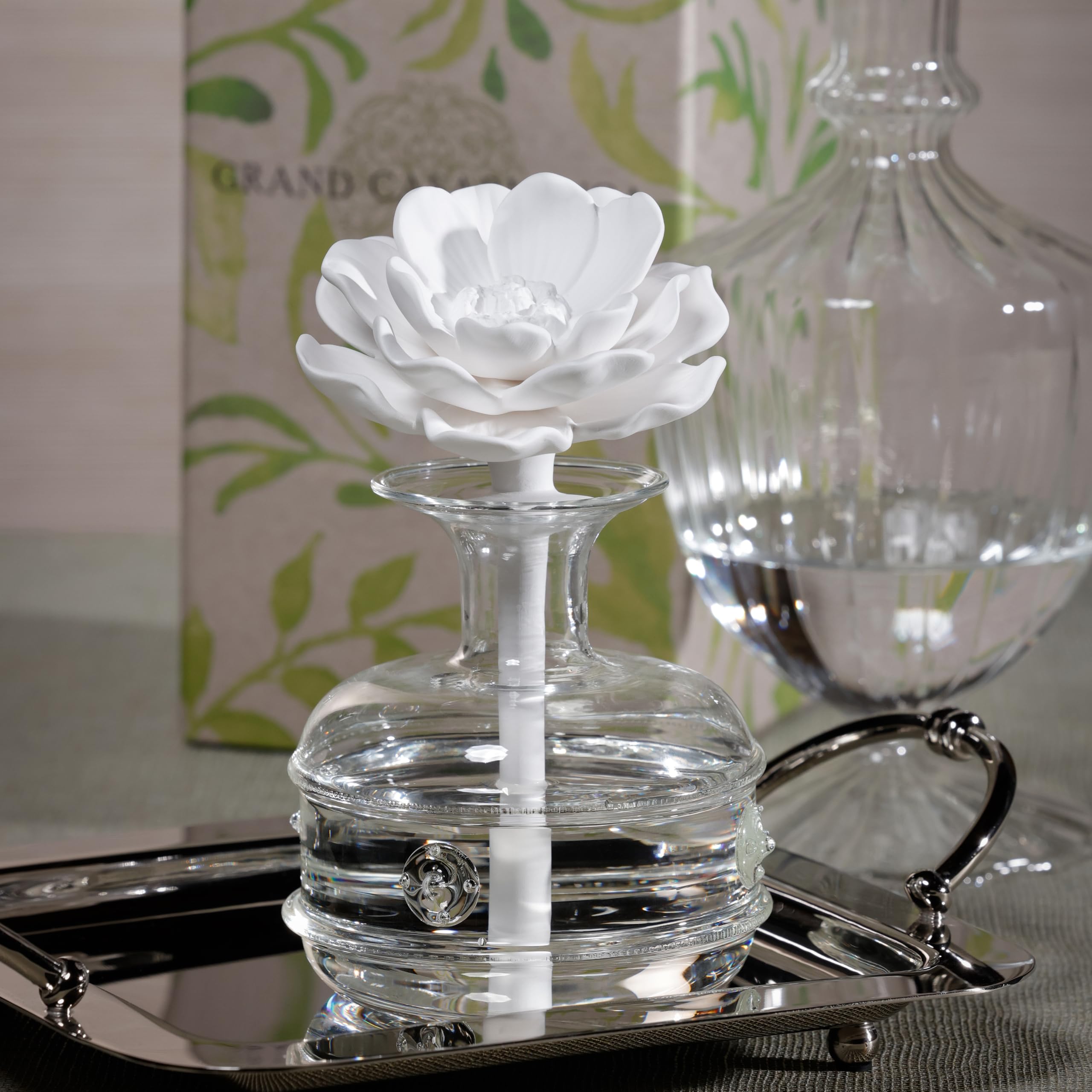 Zodax Grand Casablanca diffuser measures 4x7 inches for larger rooms.