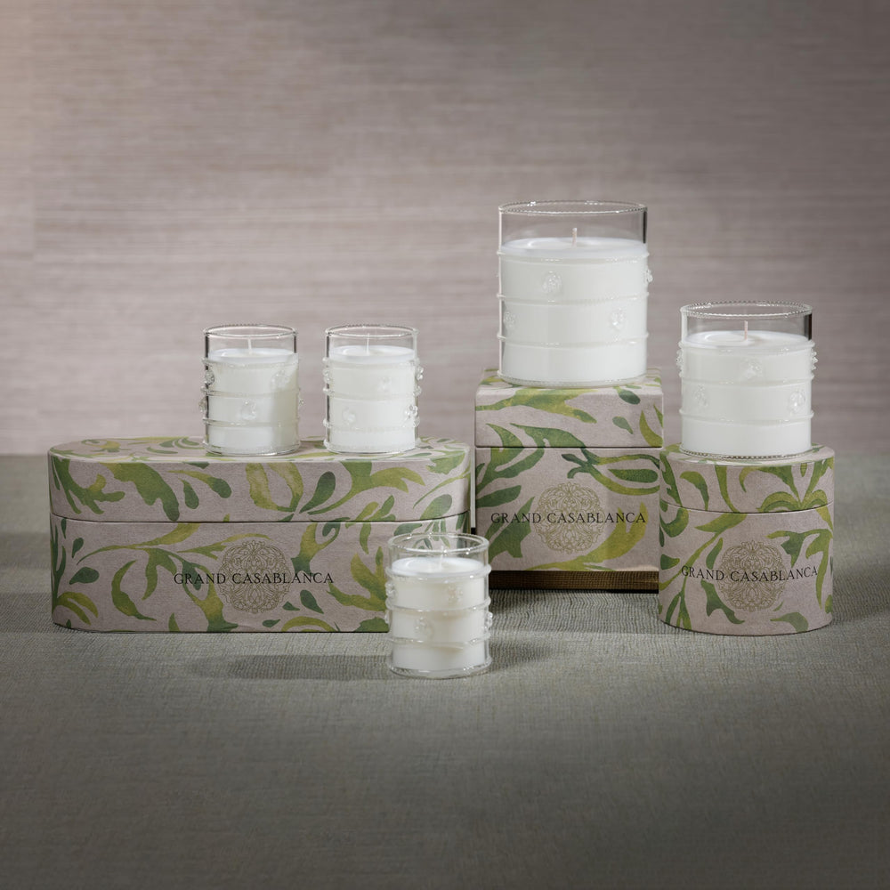 Zodax candle creates cozy ambiance in kitchens and bathrooms.