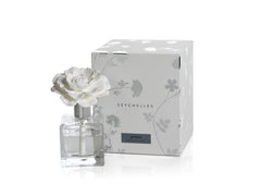 Zodax Seychelles porcelain diffuser square bottle with Moroccan Peony fragrance