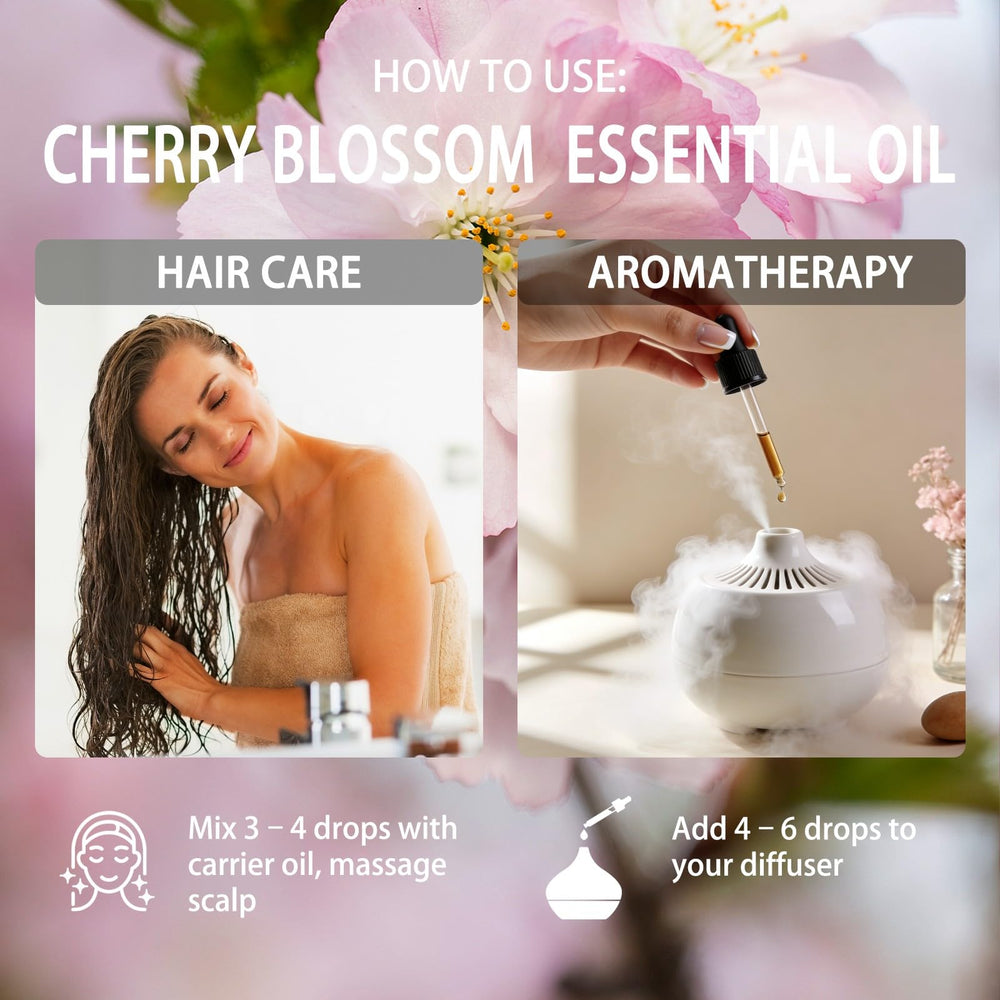 ZODION Cherry Blossom aromatherapy oil with long-lasting fragrance.