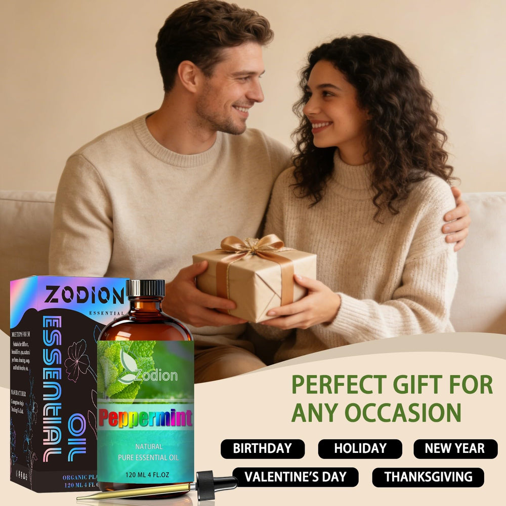 ZODION Peppermint oil bottle on display signals versatile home fragrance