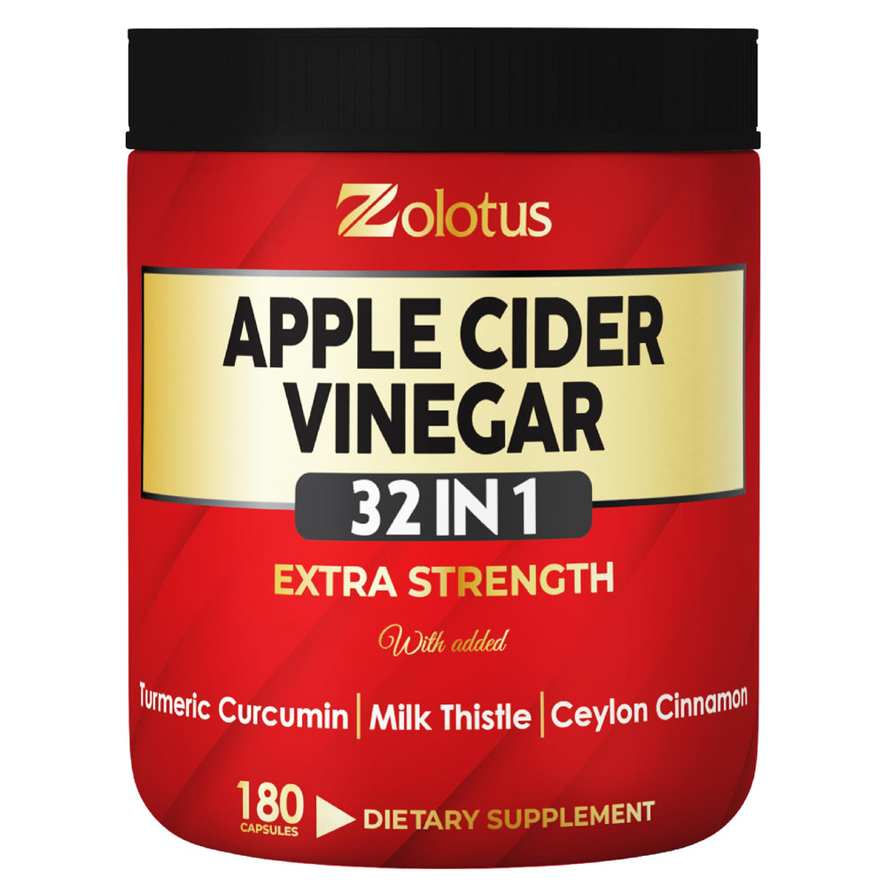 Zolotus 32in1 apple cider vinegar capsules bottle presents a convenient daily wellness option for digestion support