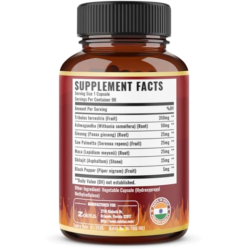 Zolotus Tribulus label close-up emphasizes premium blend and ingredients.