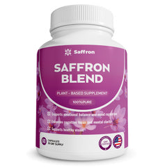 ZonaVitalis saffron supplements bottle showing the 60 capsules for focused daily use.
