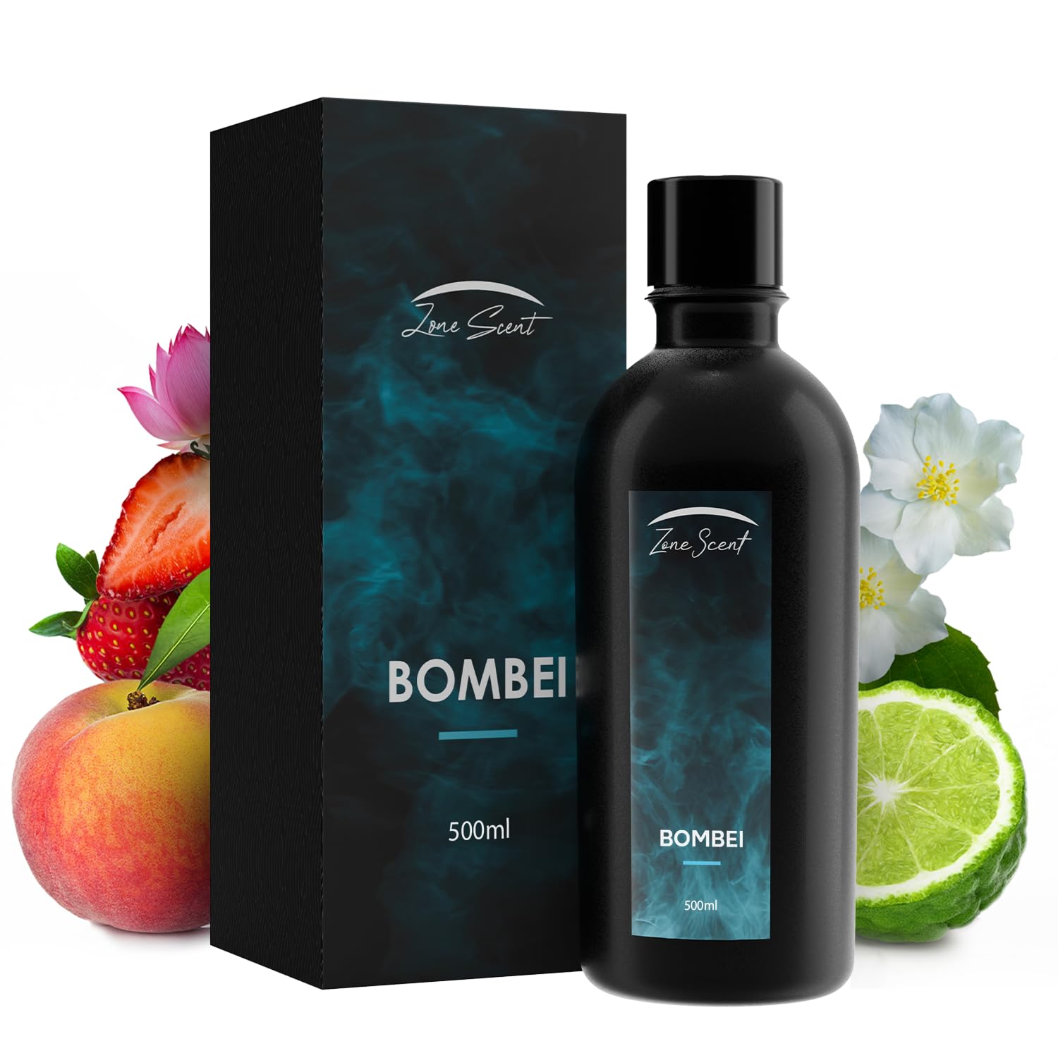 Zone Scent BOMBEI bottle with peach notes ready to diffuse a fresh aroma