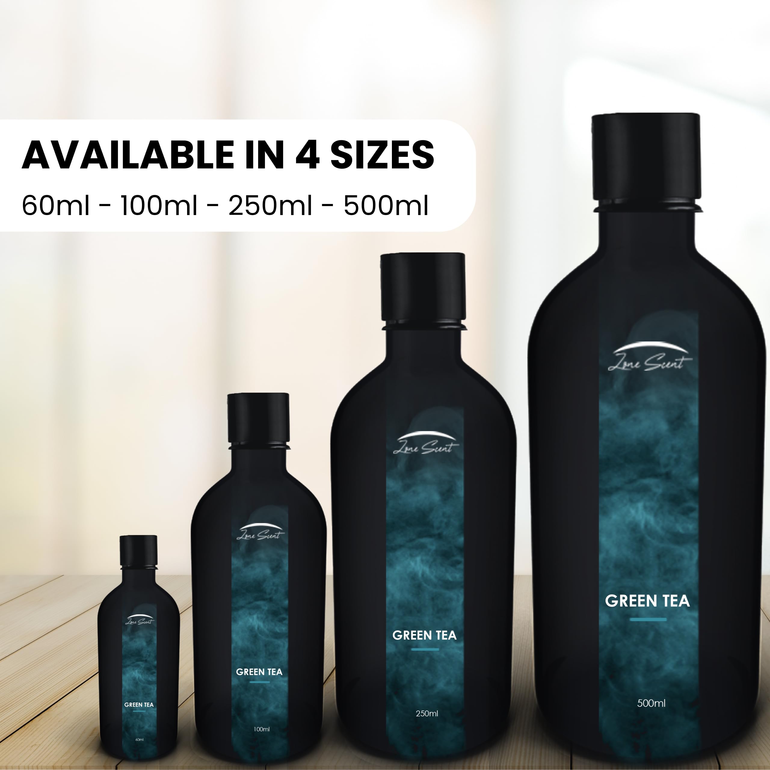 Zone Scent Green Tea bottle shown safe for family and pets.