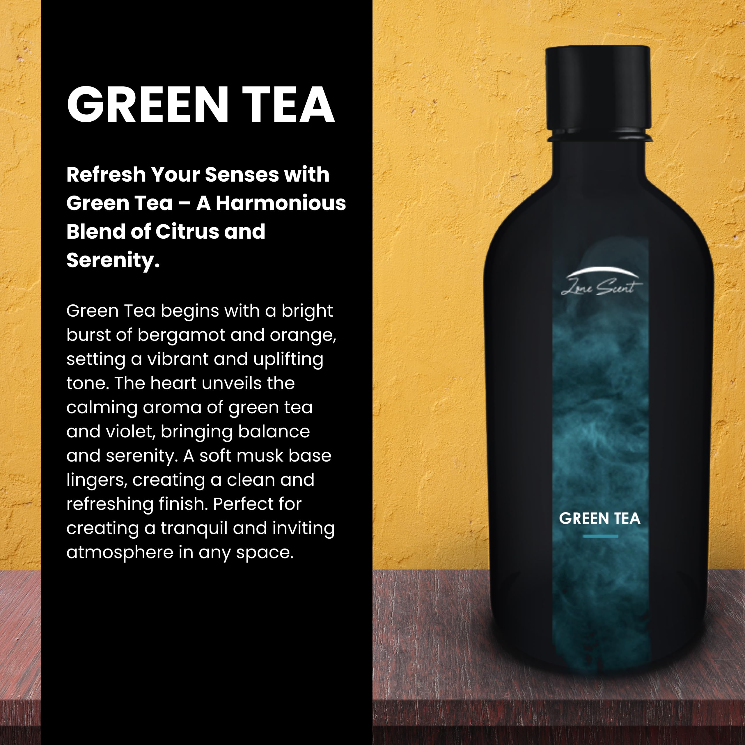 Zone Scent Green Tea diffuser in a living room creating spa-like ambiance.