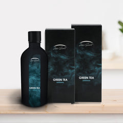 Zone Scent Green Tea packaging emphasizes eco-friendly materials and sustainability.