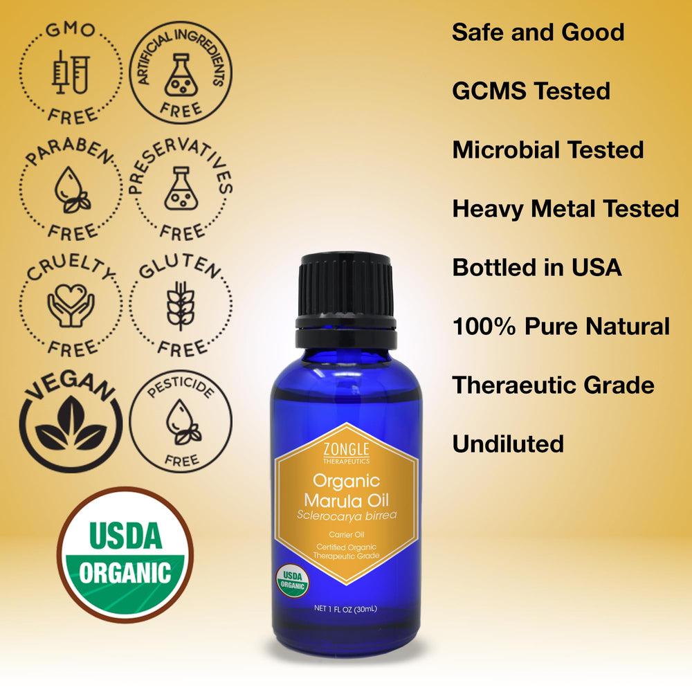 Zongle Therapeutics Marula Oil close-up texture shows silky finish