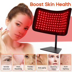 ZonGym red light therapy panel in desk stand mode for precise sessions.
